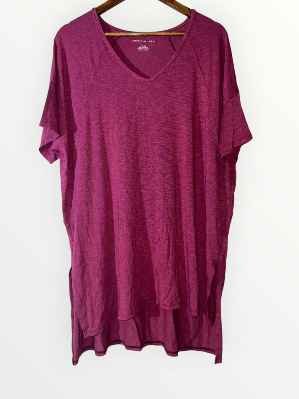 American Eagle NWOT Heathered Plum Oversized V-Neck Tunic SIZE SMALL